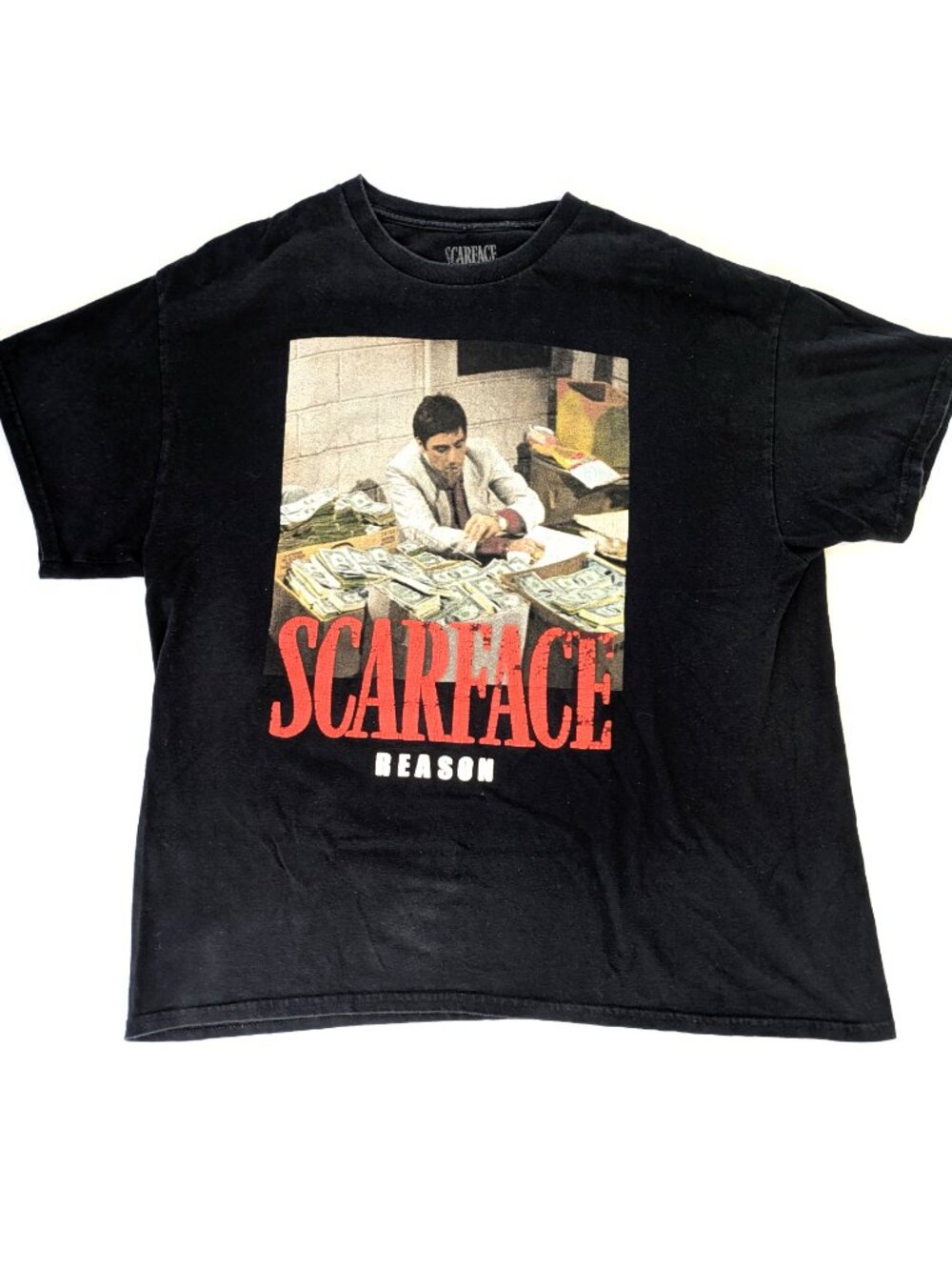Scarface Reason T-Shirt - Men's XL - Raised Lettering, Some Discoloration